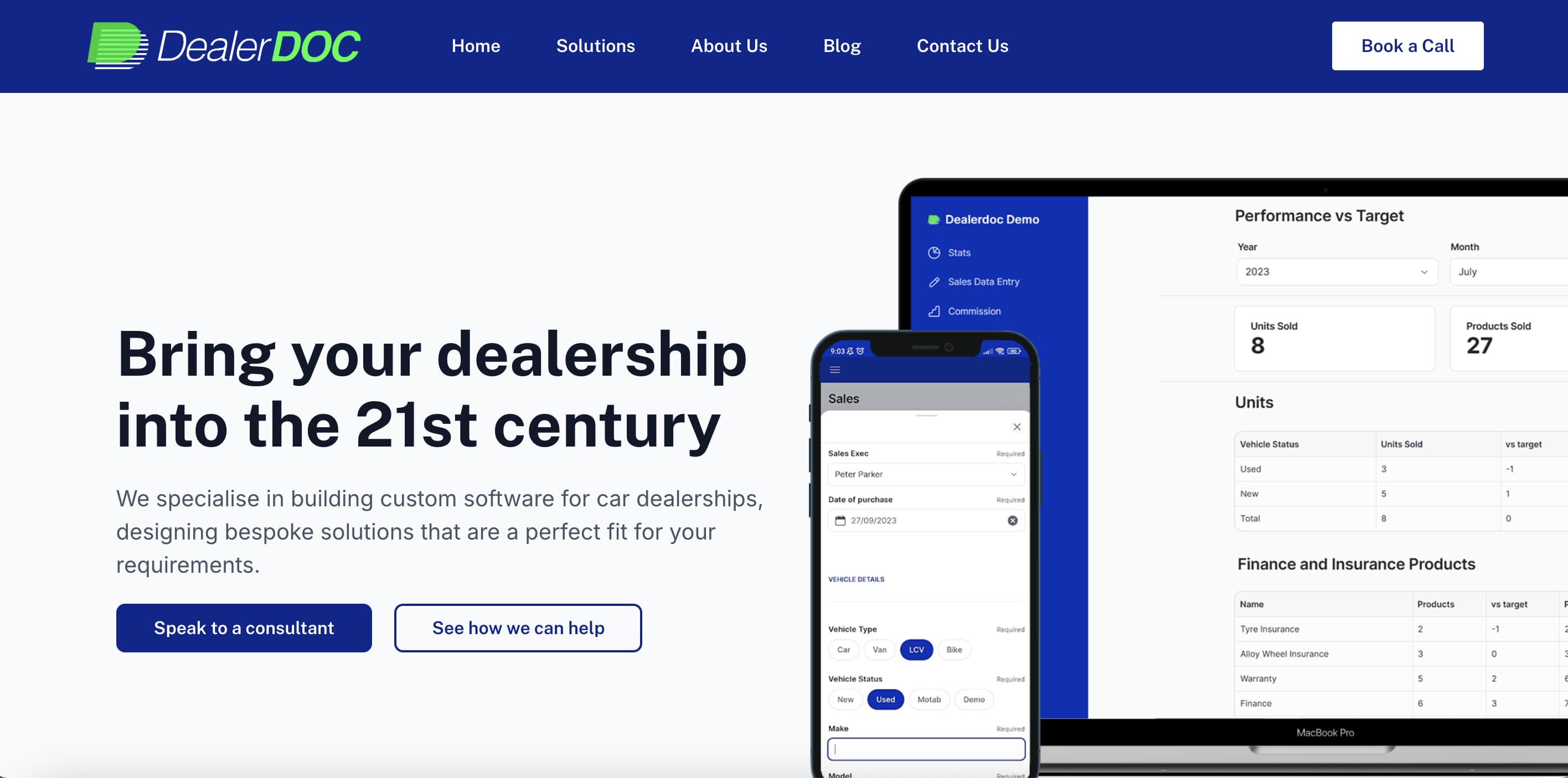 The DealerDoc website